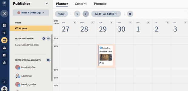 buscar tweet en el planificador / contenido en editor