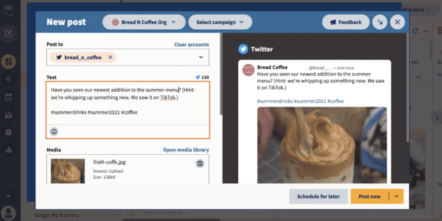 escribir tweet y programar para m&aacute;s tarde