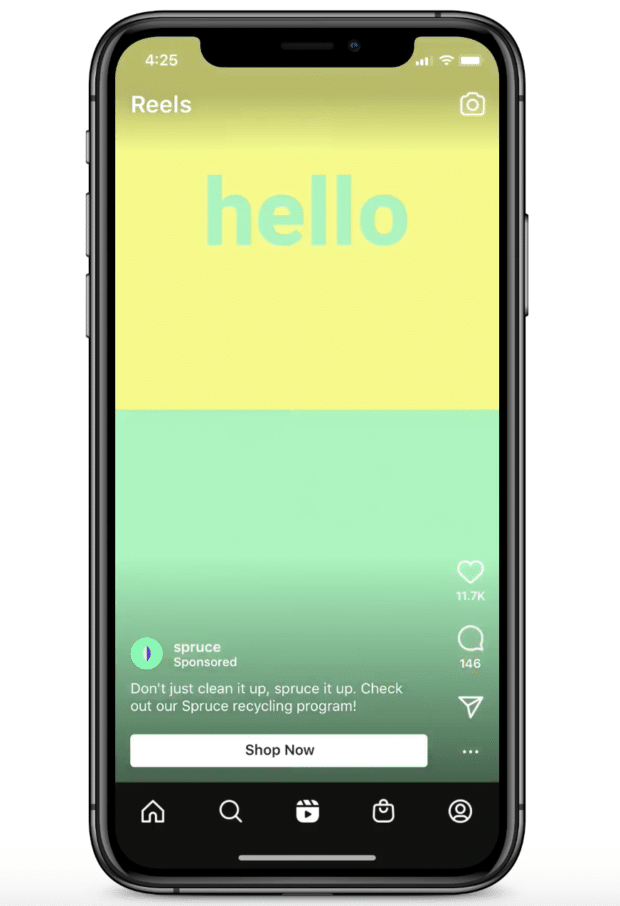 Todo lo que necesita saber sobre los anuncios de carretes de Instagram Anuncio de llamada a la acción de reciclaje de abeto