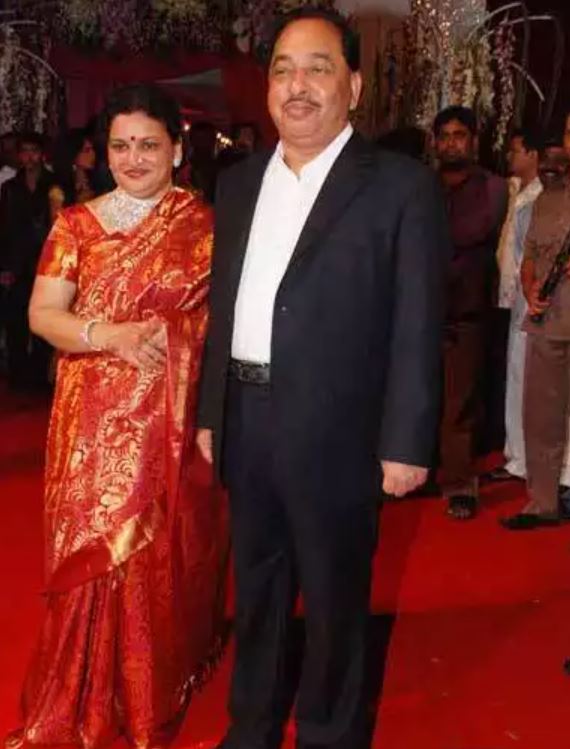 Narayan Rane con su esposa