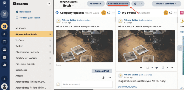 Cómo utilizar Pinterest para empresas: 8 estrategias que debes conocer agregar una red social en el panel de Hootsuite