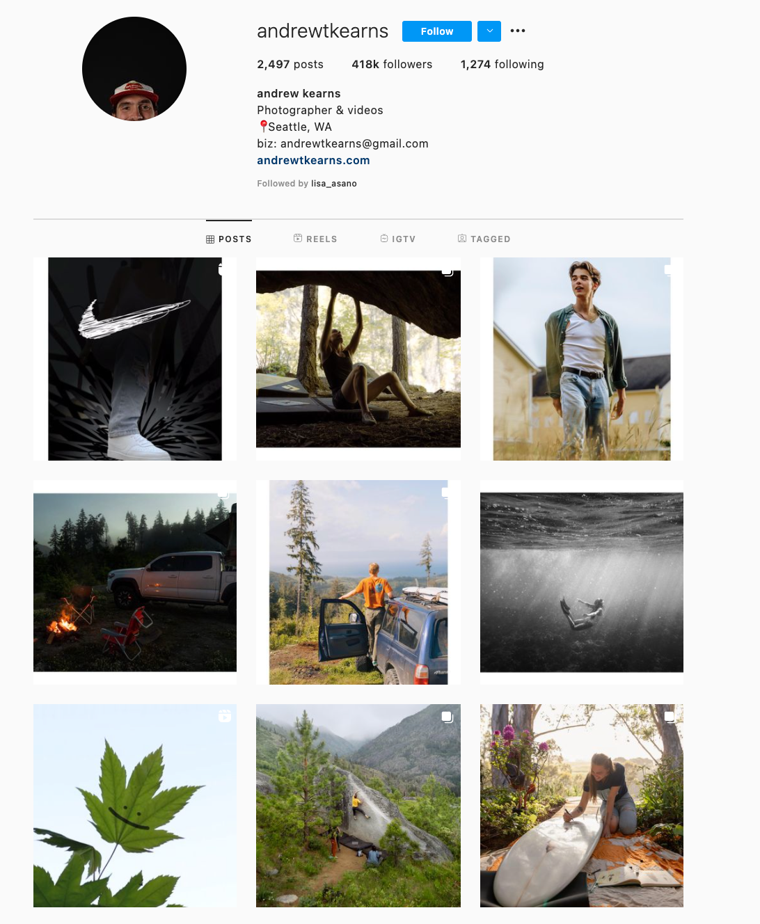 25 impresionantes temas de Instagram (y cómo pedirlos prestados para su propio feed) Ejemplo de tema de Instagram de mezcla y combinación de bordes horizontales y verticales