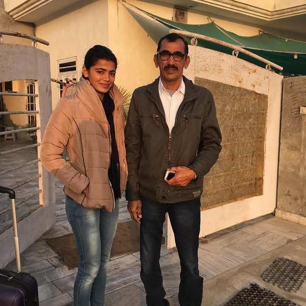 Savita Punia con su padre