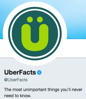 Divertida biograf&iacute;a de Twitter de @UberFacts