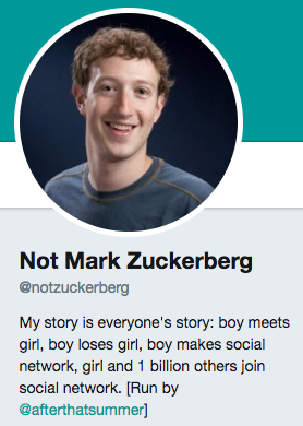 Divertida biograf&iacute;a de Twitter de @NotZuckerberg