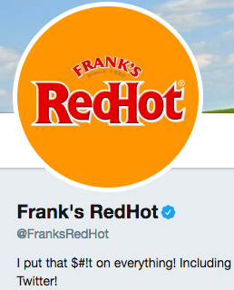 Divertida biograf&iacute;a de Twitter de @FranksRedHot