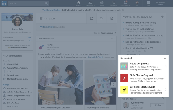 Cómo ejecutar campañas publicitarias de LinkedIn: una guía para principiantes tipo de anuncios de texto de anuncios de LinkedIn