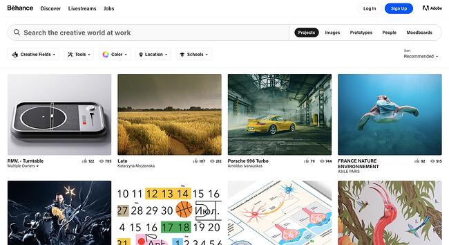 Los 9 mejores sitios web de portafolios gratuitos para crear un portafolio digital impresionante portafolio en línea: portafolio de Behance
