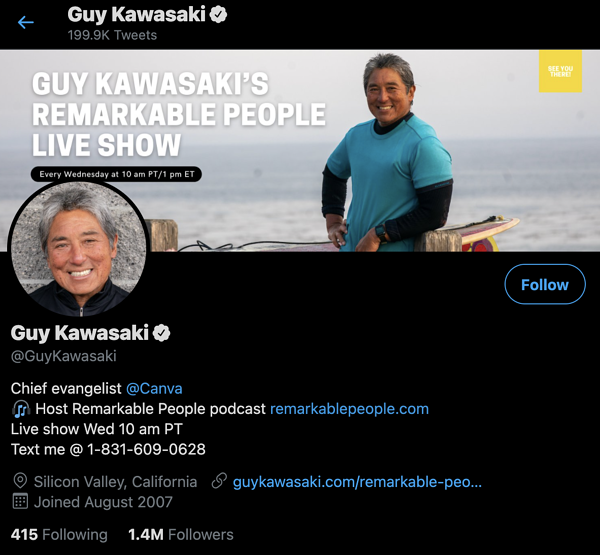marketers de contenido de guy kawasaki para seguir en twitter