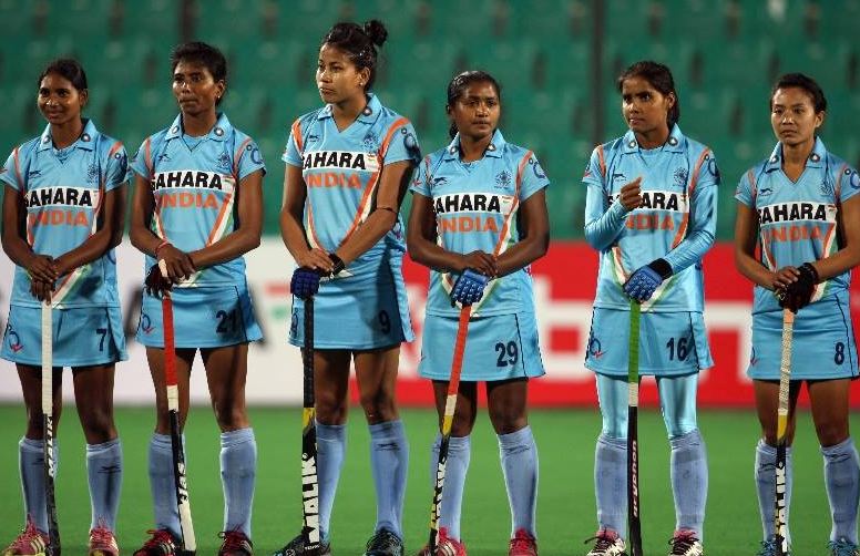 Vandana Katariya durante un torneo de hockey