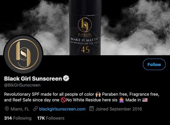 encabezado de perfil de twitter de pantalla solar de chica negra