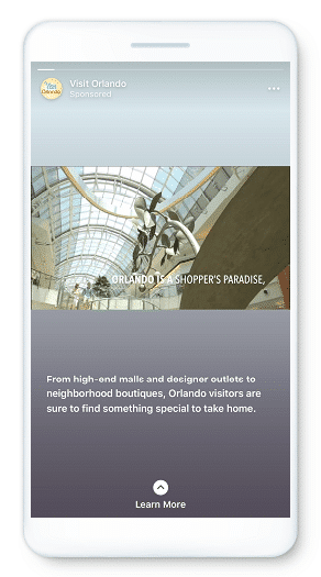 Anuncio de Facebook Messenger Stories