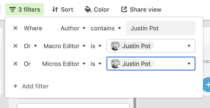 airtable-tips-10-filtro-por-autor Filtrado por autor en Airtable