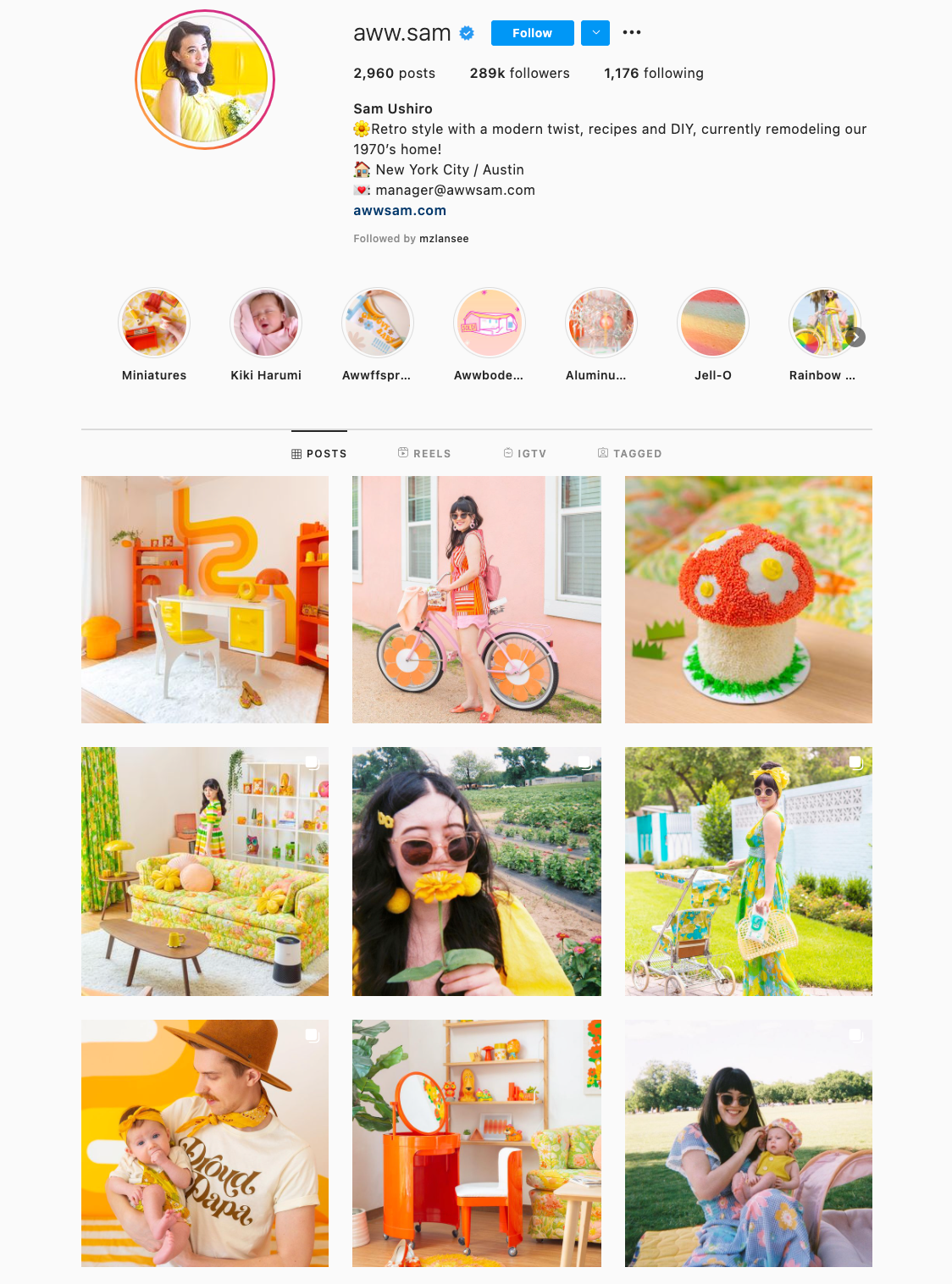 25 impresionantes temas de Instagram (y cómo pedirlos prestados para su propio feed) Ejemplo de tema de Instagram de colores brillantes
