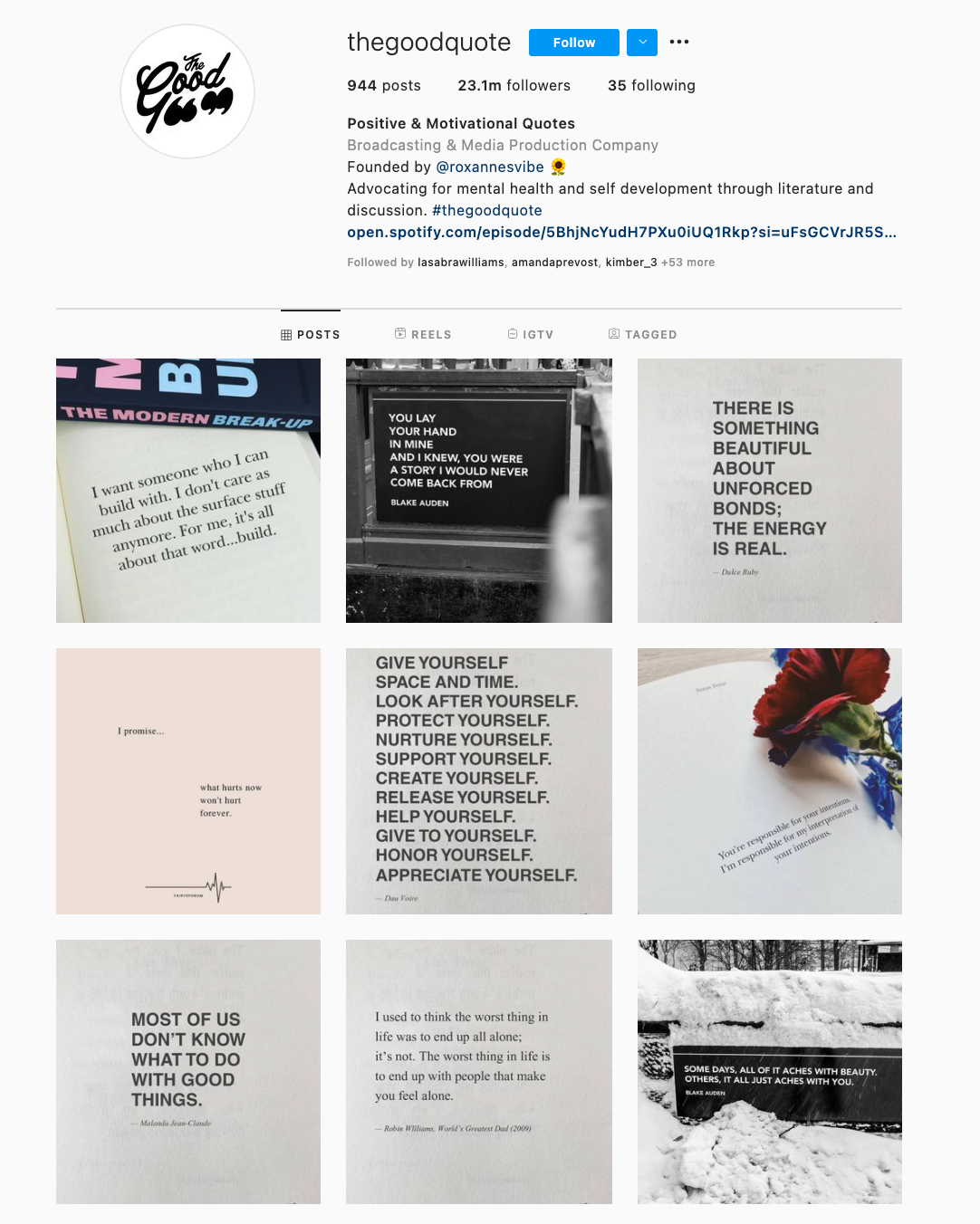 25 impresionantes temas de Instagram (y cómo pedirlos prestados para su propio feed) Ejemplo de tema de citas para Instagram