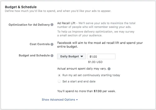 C&oacute;mo establecer un presupuesto en los anuncios de Facebook.