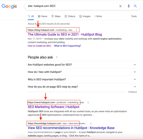 Ejemplo de b&uacute;squeda en el sitio de Google 