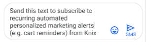 La guía para principiantes de marketing por SMS: todo lo que necesita saber Alertas de marketing personalizadas por mensaje de texto de Knix