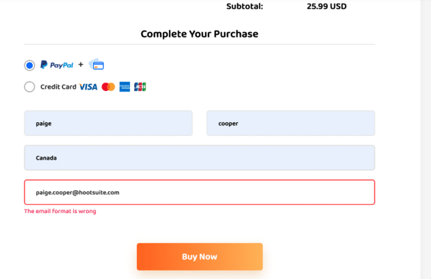 ¿Quieres comprar seguidores de Instagram? Esto es lo que sucede cuando lo haces Error "El formato de correo electrónico es incorrecto" en el servicio de compra de seguidores de Instagram de GetInsta