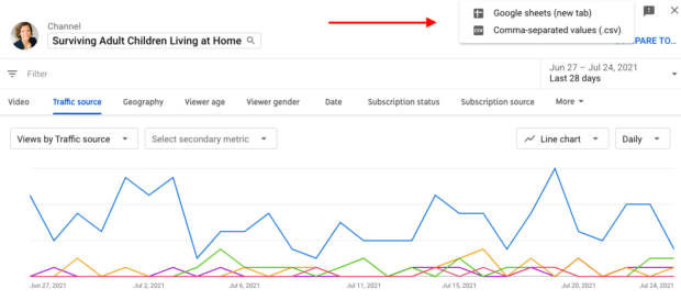 An&aacute;lisis de YouTube: descargue el informe en Google Sheets o archivo .csv