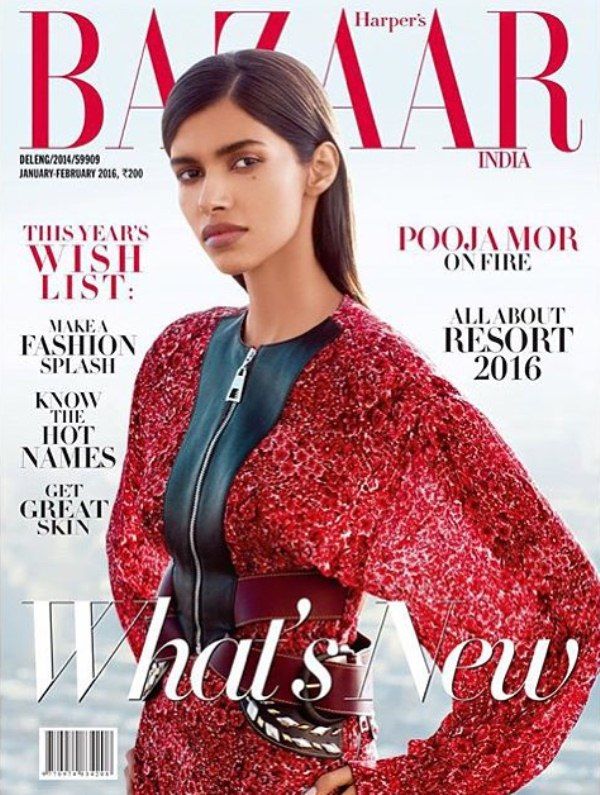 Pooja Mor en la portada de la portada de Harper`s Bazaar
