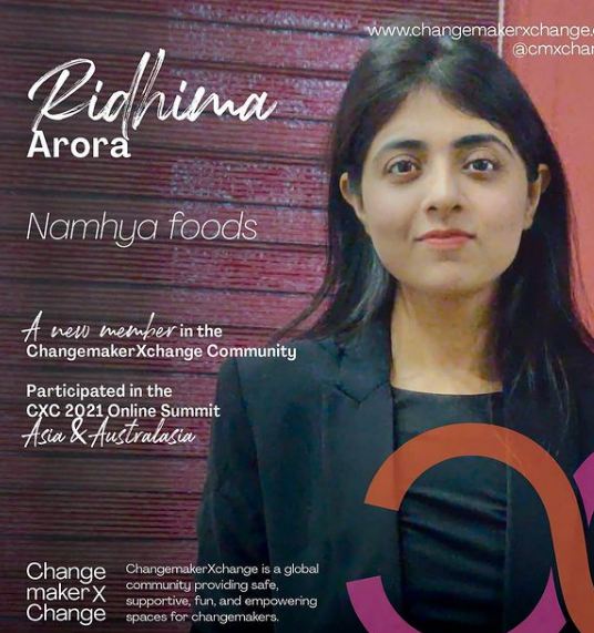 Ridhima Arora como parte de la Cumbre CXC 2021