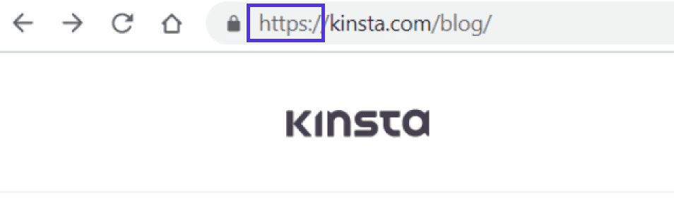 Ubicaci&oacute;n de HTTPS en la barra de direcciones del navegador.