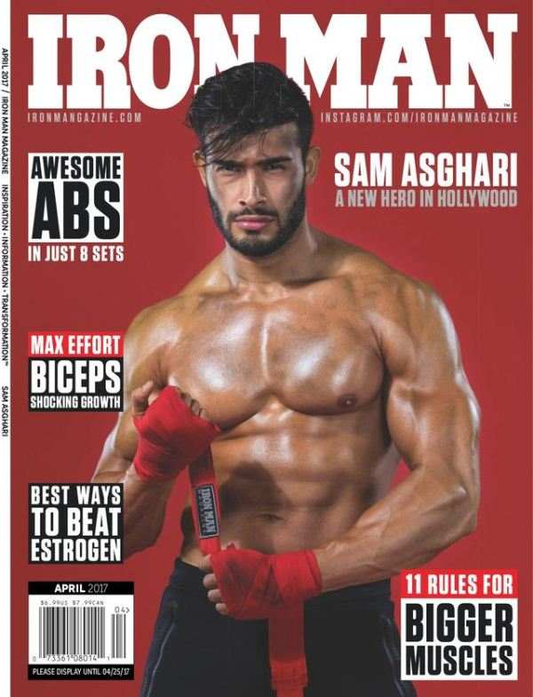 Sam Asghari en la portada de Iron Man