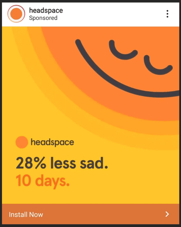 Anuncio de espacio de cabeza un 28% menos triste