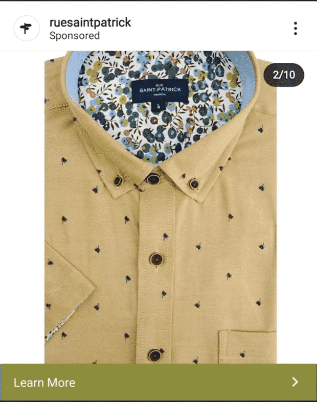 Camisa marr&oacute;n Rue Saint Patrick