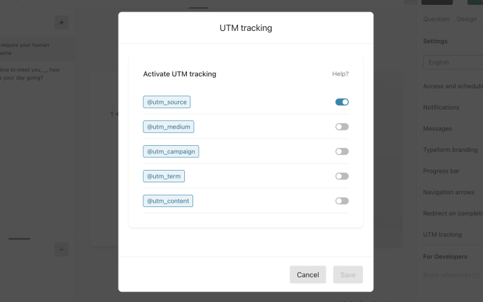 typeform-features-11-utm-options Opciones UTM en Typeform