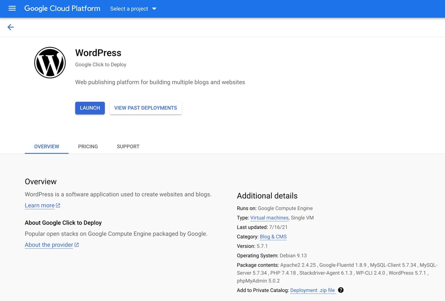 Implemente WordPress en Google Cloud Platform.
