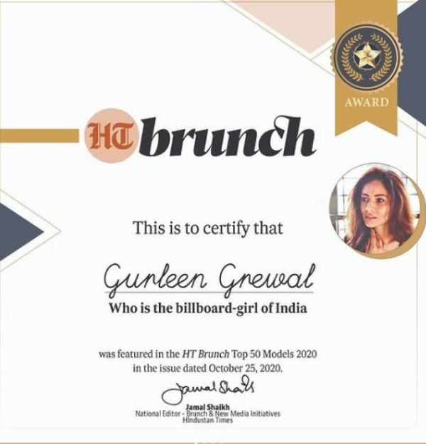 Gurleen en la lista de modelos HT Brunch Top 50