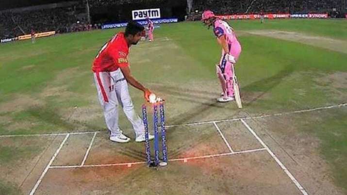Incidente de Mankading que tuvo lugar en 2019 en un partido de IPL entre Kings XI Punjab y Rajasthan Royals