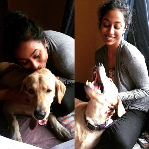 Meenal Shah con su perro Whisky