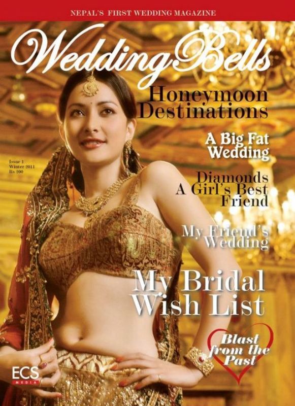 Namrata Shrestha en la portada de Wedding Bells, una revista nepal&iacute;