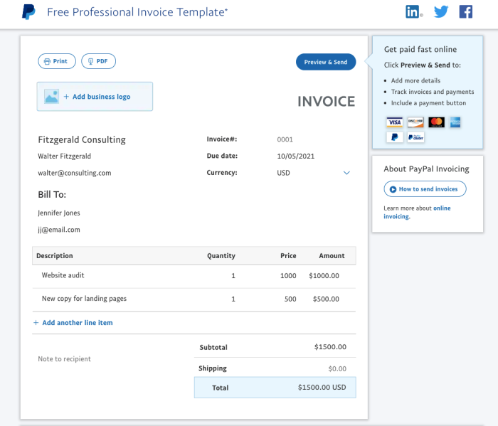 Generador de facturas de PayPal