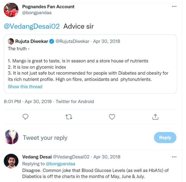 El controvertido tweet de Rujuta Diwekar sobre los mangos