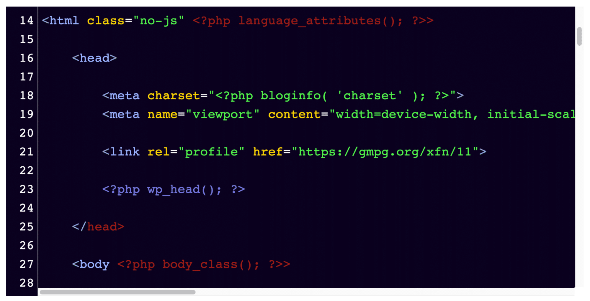 Aseg&uacute;rese de que este sea el aspecto del fragmento en su archivo wp-config.php