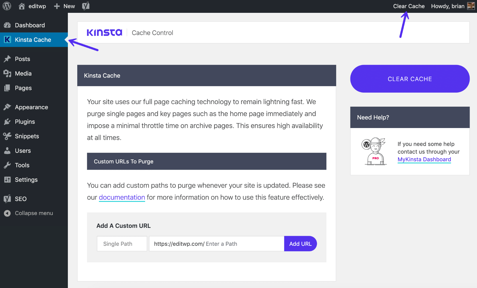 Controles granulares de almacenamiento en cach&eacute; en Kinsta