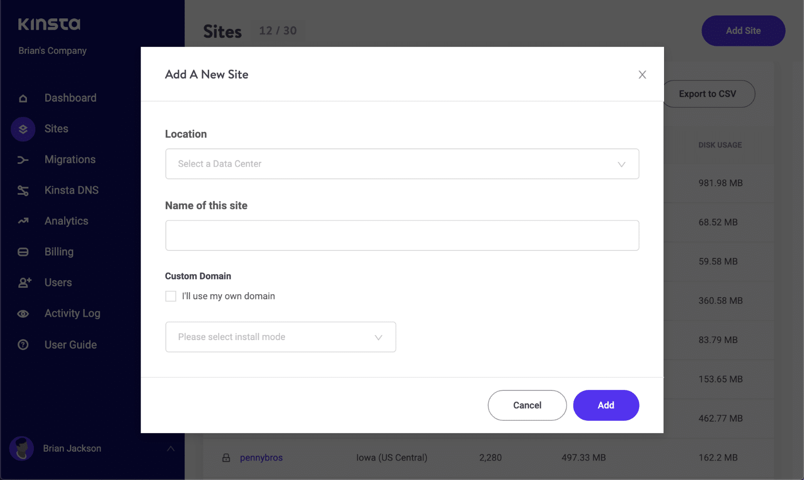 Lanzar un nuevo sitio de WordPress en Kinsta