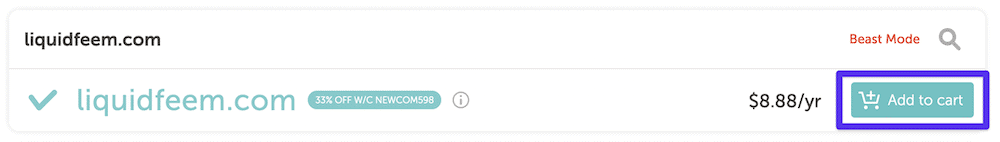 Elegir un dominio en Namecheap.