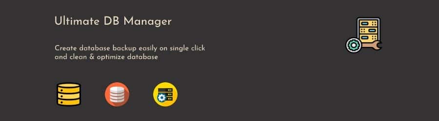 Captura de pantalla del logotipo del complemento Ultimate DB Manager con las palabras: 
