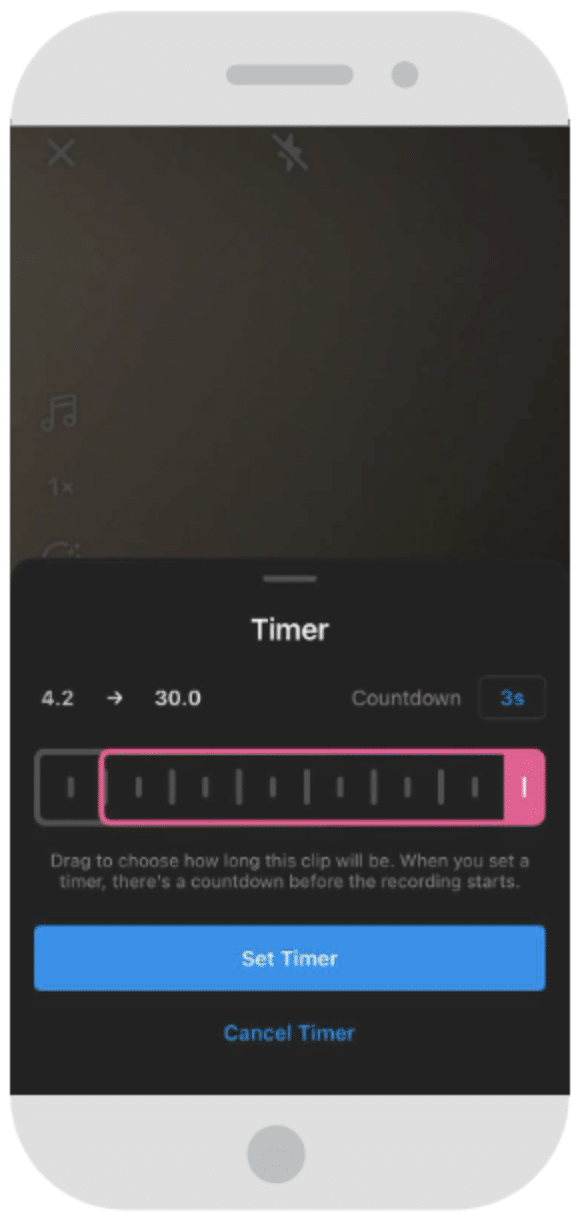 Temporizador de grabaci&oacute;n gratuito de Instagram Reels Hand
