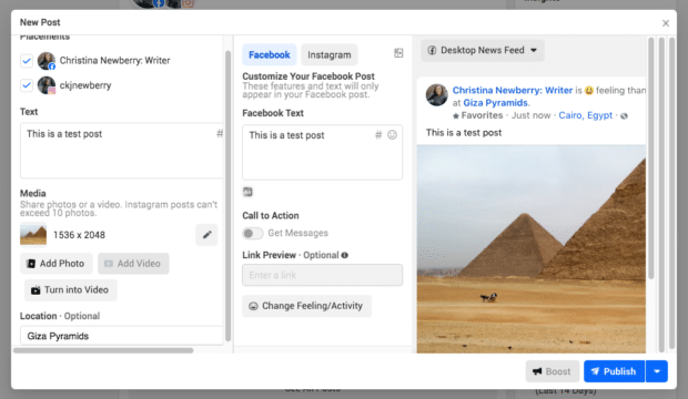 crear publicaci&oacute;n en Facebook Business Manager