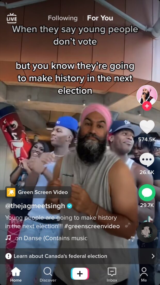 Video de TikTok de la elecci&oacute;n de Jagmeet Singh