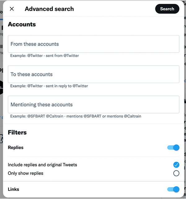 B&uacute;squeda avanzada de Twitter