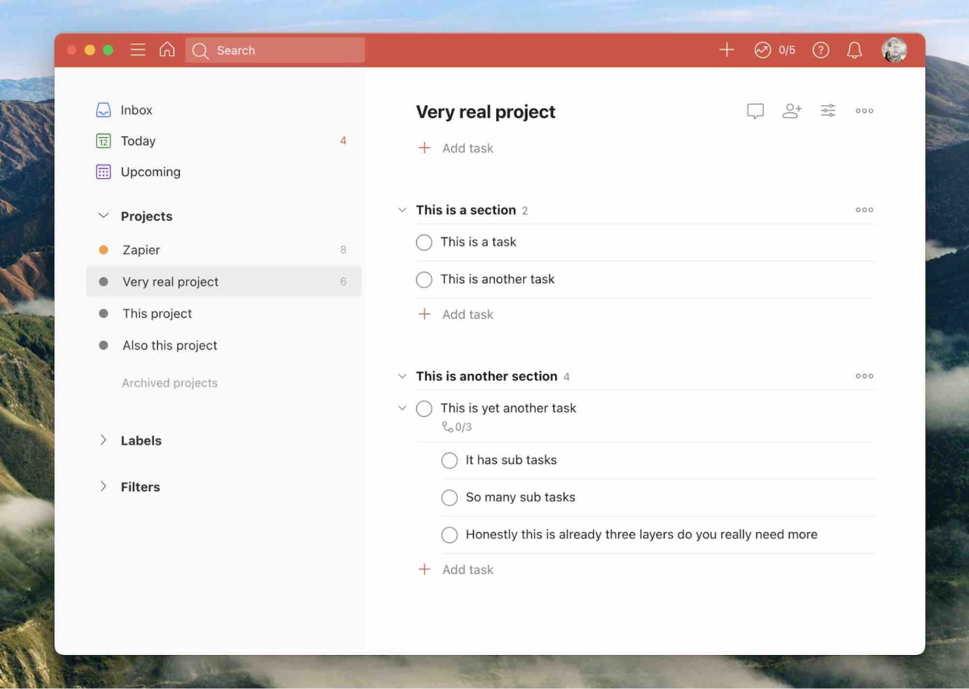 mejores-aplicaciones-de-productividad-01-todoist Una captura de pantalla de Todoist