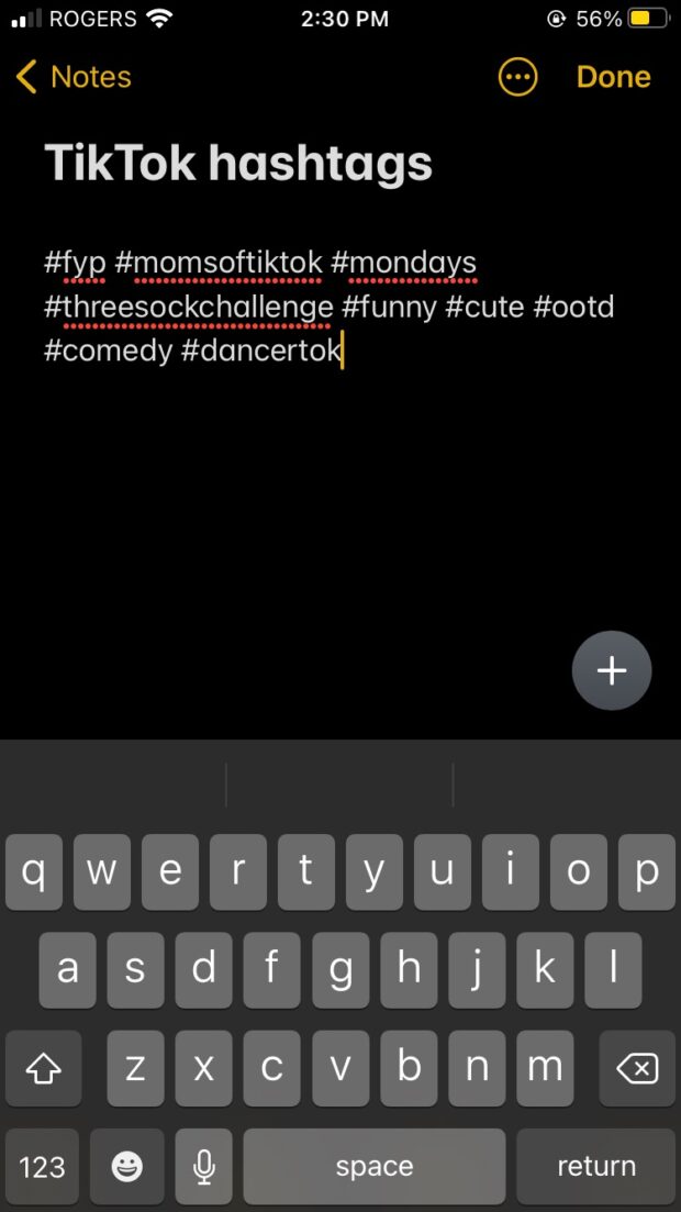 guardar hashtags para uso futuro en la aplicaci&oacute;n de notas