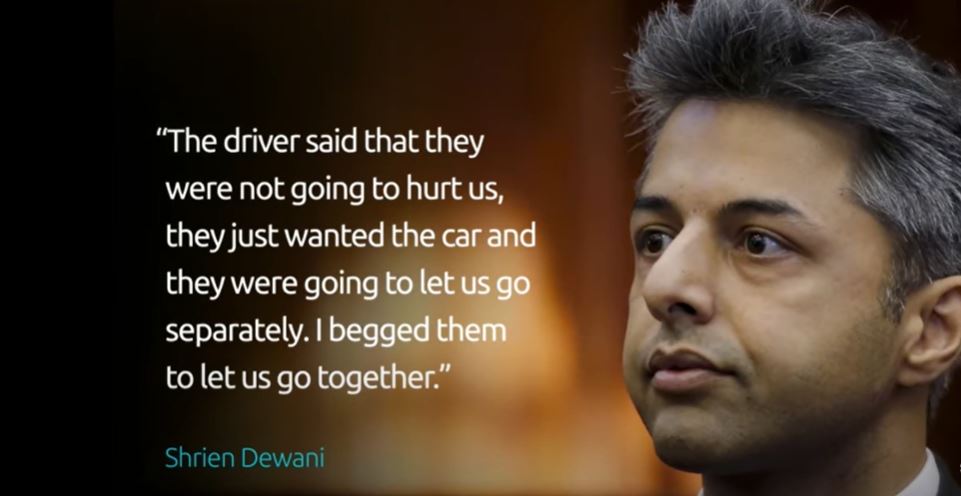 Un fragmento de una declaraci&oacute;n de Shrien Dewani